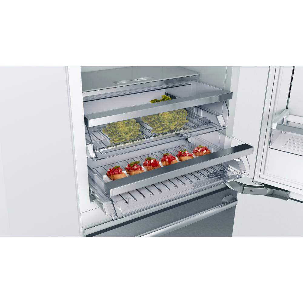 Bosch Benchmark Benchmark Series 30 in. W 16 cu. ft. Built-In Smart Bottom Freezer Refrigerator in Stainless Steel Counter Depth B30BB935SS