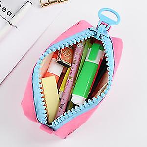 Veeki Cute Pencil Case For Girls， Kids Makeup Bag And Pencil Bags With Large Zipper， Pen Pencil Pouch For School/office， Pen Box Case Desk Stationery