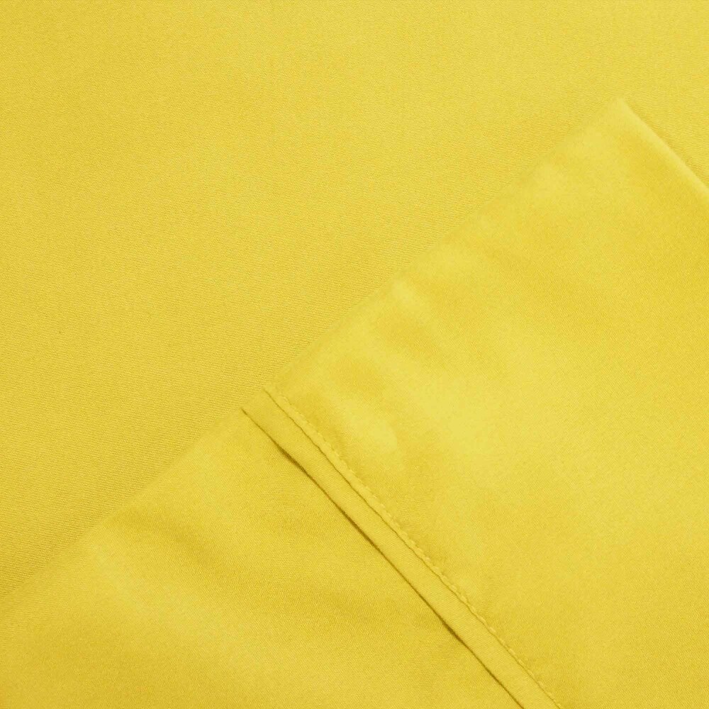 Bezons 4 Piece King Size Microfiber Sheet Set with 1800 Thread Count  Yellow