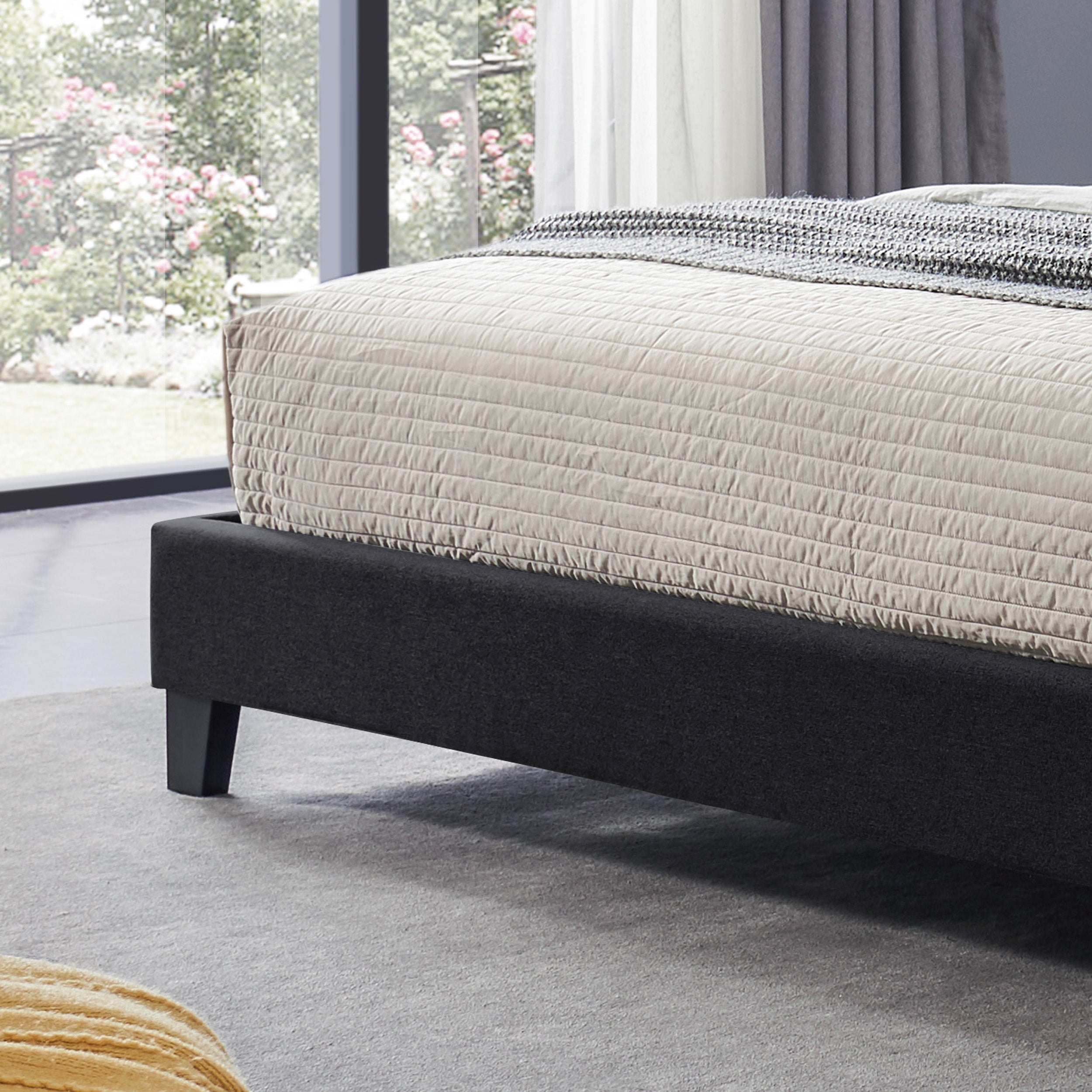 Salome Contemporary Upholstered King Bed Platform