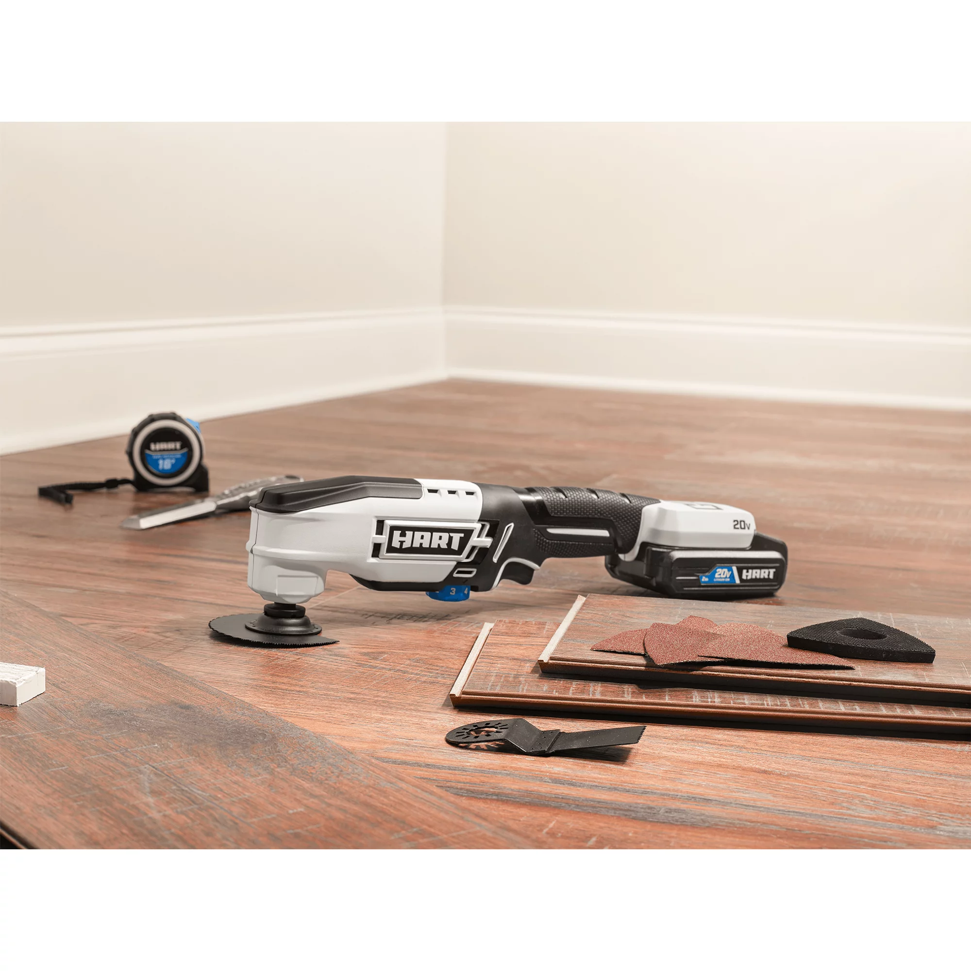 Hart HPMT01 20-Volt Cordless Oscillating Multi-Tool with Accessories (Battery Not Included)