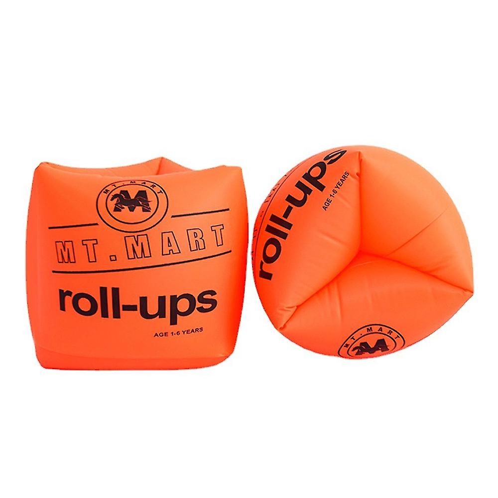 2pcs Inflatable Swim Arm Bands Pvc Arm Swimming Floats Rings For Kids Adults Orange