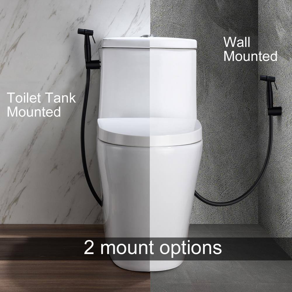 Amucolo Non-Electric Bidet Sprayer for Toilet Handheld Cloth Bidet Attachment Diaper Sprayer in. Matte Black YeaD-CYD0-6GJ