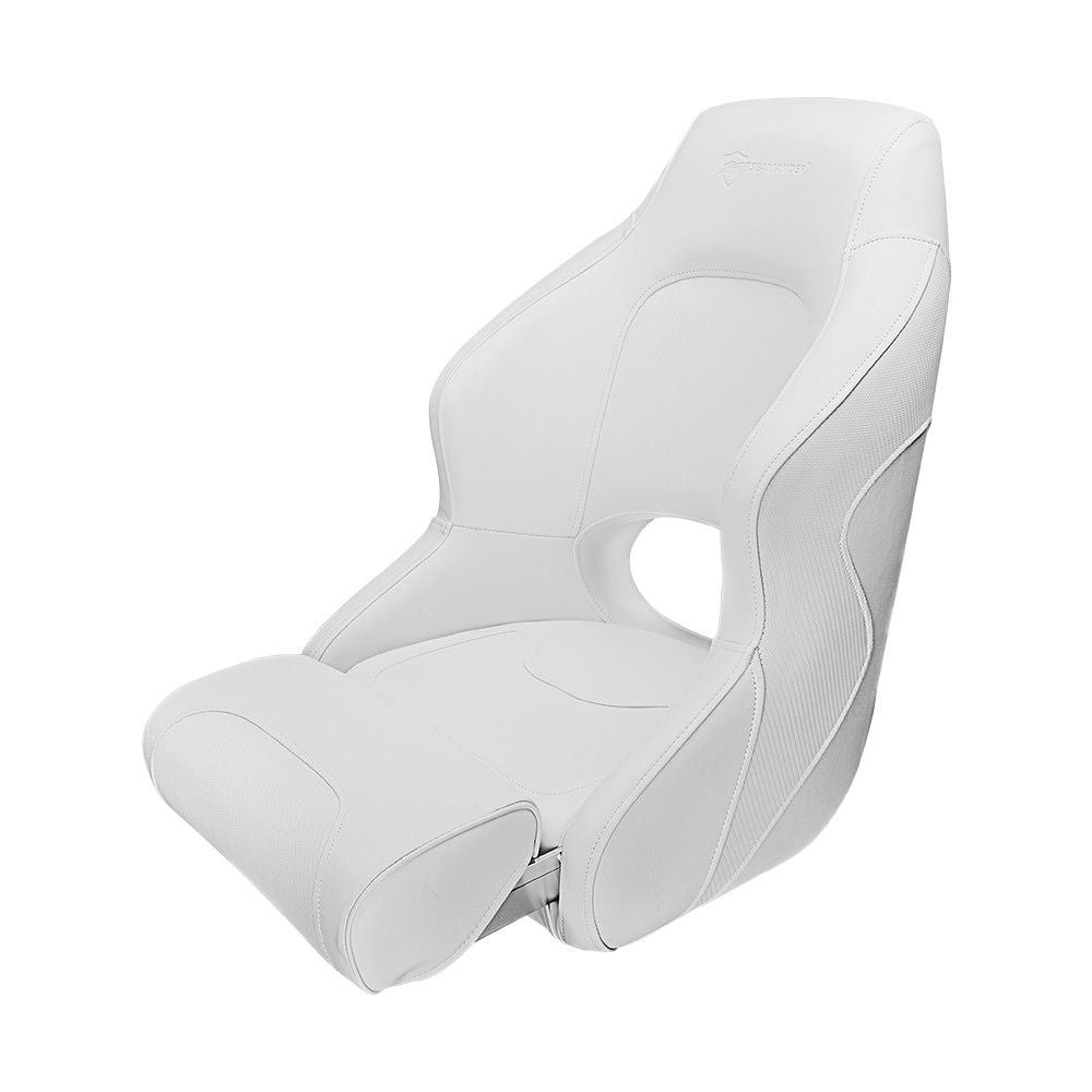 Seamander S1043 series Premier Pontoon Furniture Bucket Seat， Captain Seat， Colors Solid White