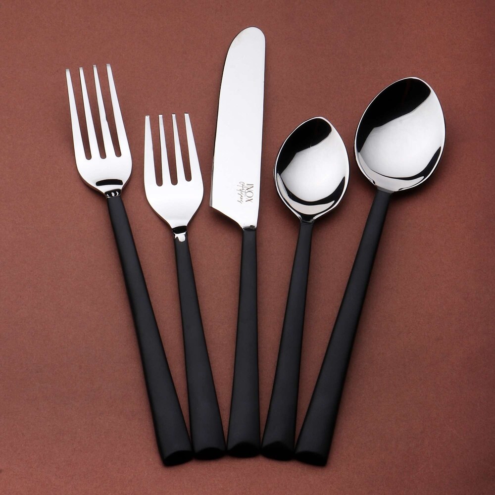 INOX Midnight Black Brier 20 Pc. Flatware Set (Serves 4)   9\