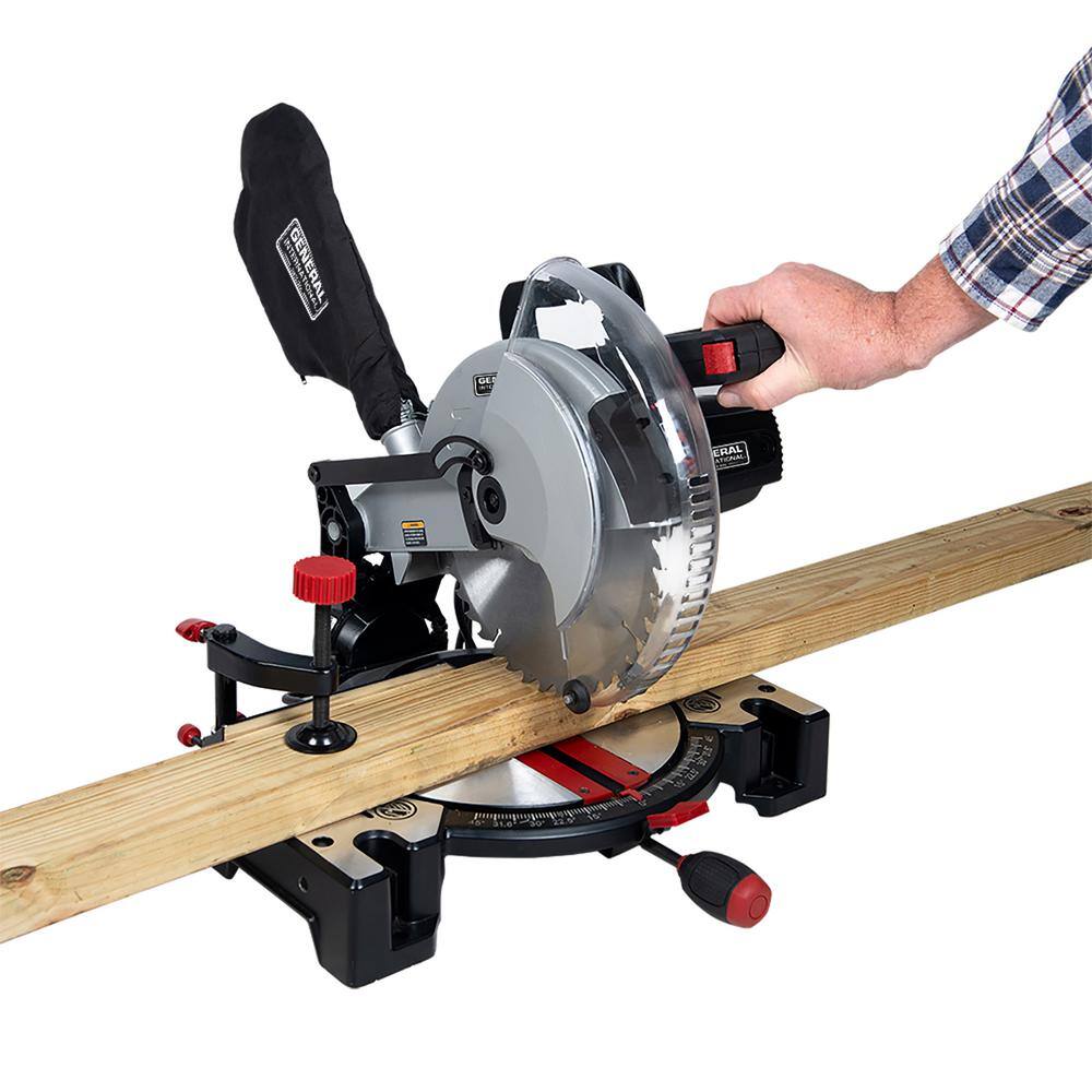 General International 15 Amp 10 in. Compound Miter Saw with Laser Guidance System MS3003