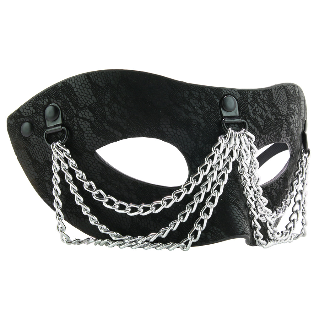 Sincerely Chained Lace Mask in Black