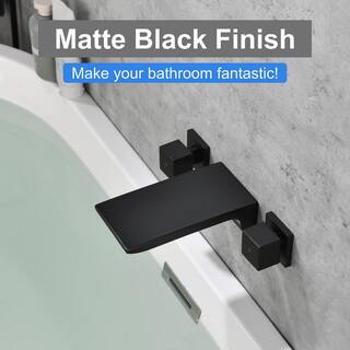 Nestfair 2-Handle Wall-Mount Roman Tub Faucet in Matte Black SMD2419B