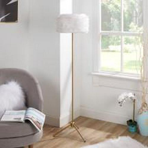 59 Fiona Feather Shaded Tri Leg Floor Lamp