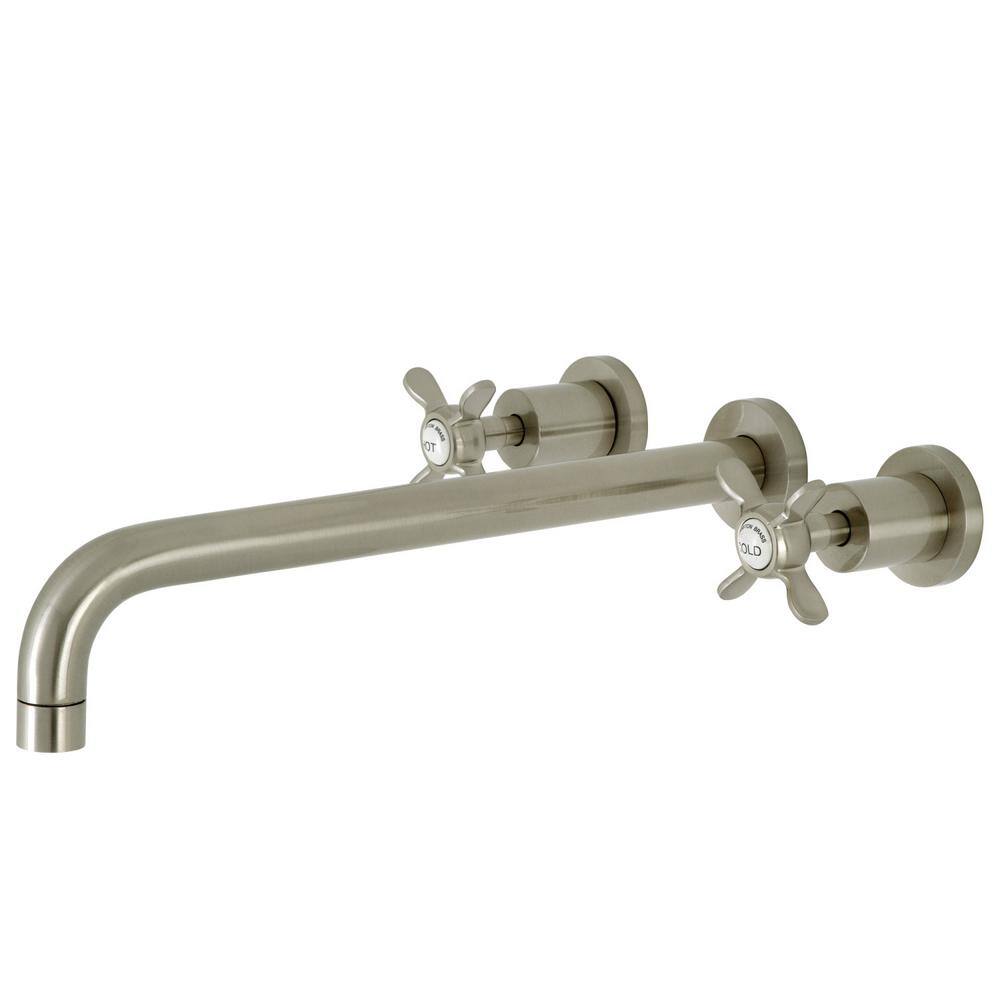 Kingston Brass Essex 2-Handle Wall-Mount Roman Tub Faucet in Brushed Nickel (Valve Included) CHUB_OMS