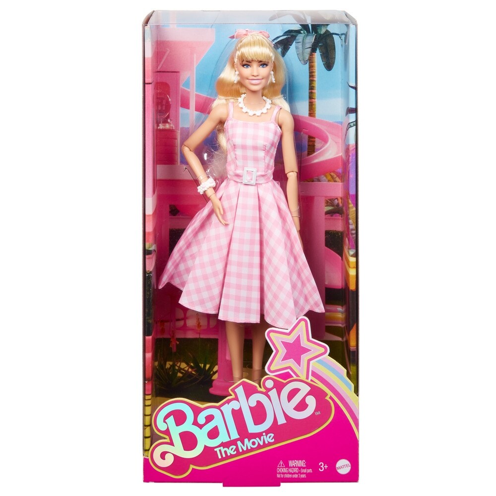 Barbie The Movie Barbie Doll  Pink Gingham Dress