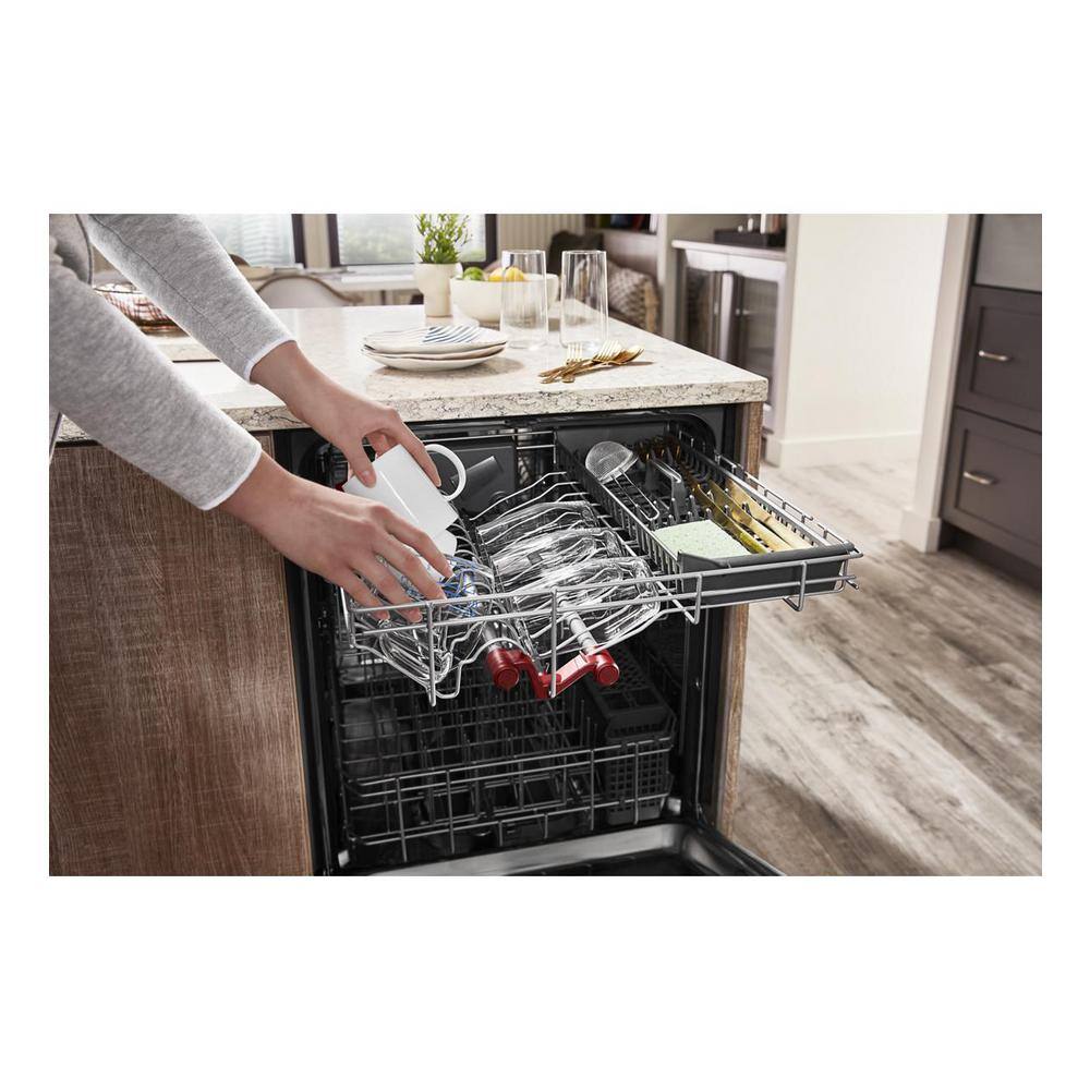 KitchenAid 24 in. PrintShield Stainless Steel Top Control Built-in Tall Tub Dishwasher with Stainless Steel Tub 44 dBA KDTM704KPS