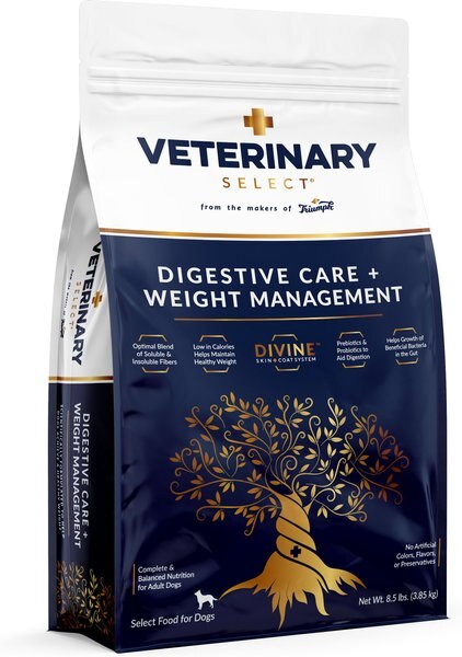 Veterinary Select Digestive Care + Weight Management Dry Dog Food， 8.5-lb bag