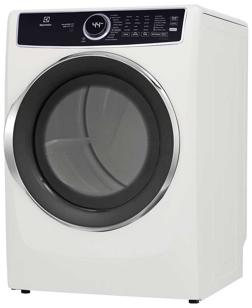 Electrolux 8 Cu. Ft. White Front Load Perfect Steam Gas Dryer With Predictive Dry And Instant Refresh