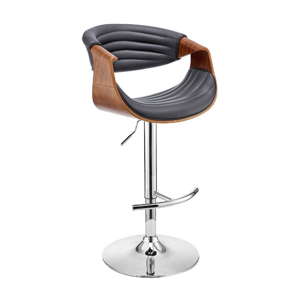 Adjustable Barstool with Faux Leather and Bucket Seat - 21 L X 21 W X 45 H Inches