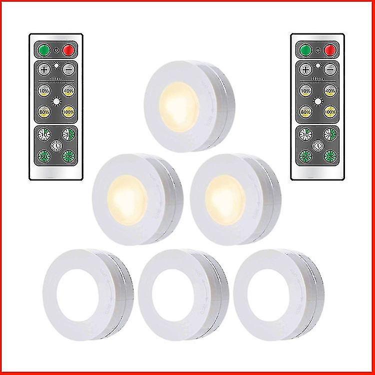 6pcs Faucet Light Mini Night Light Led Disc Light Portable Under Cabinet Lighting Battery Powered