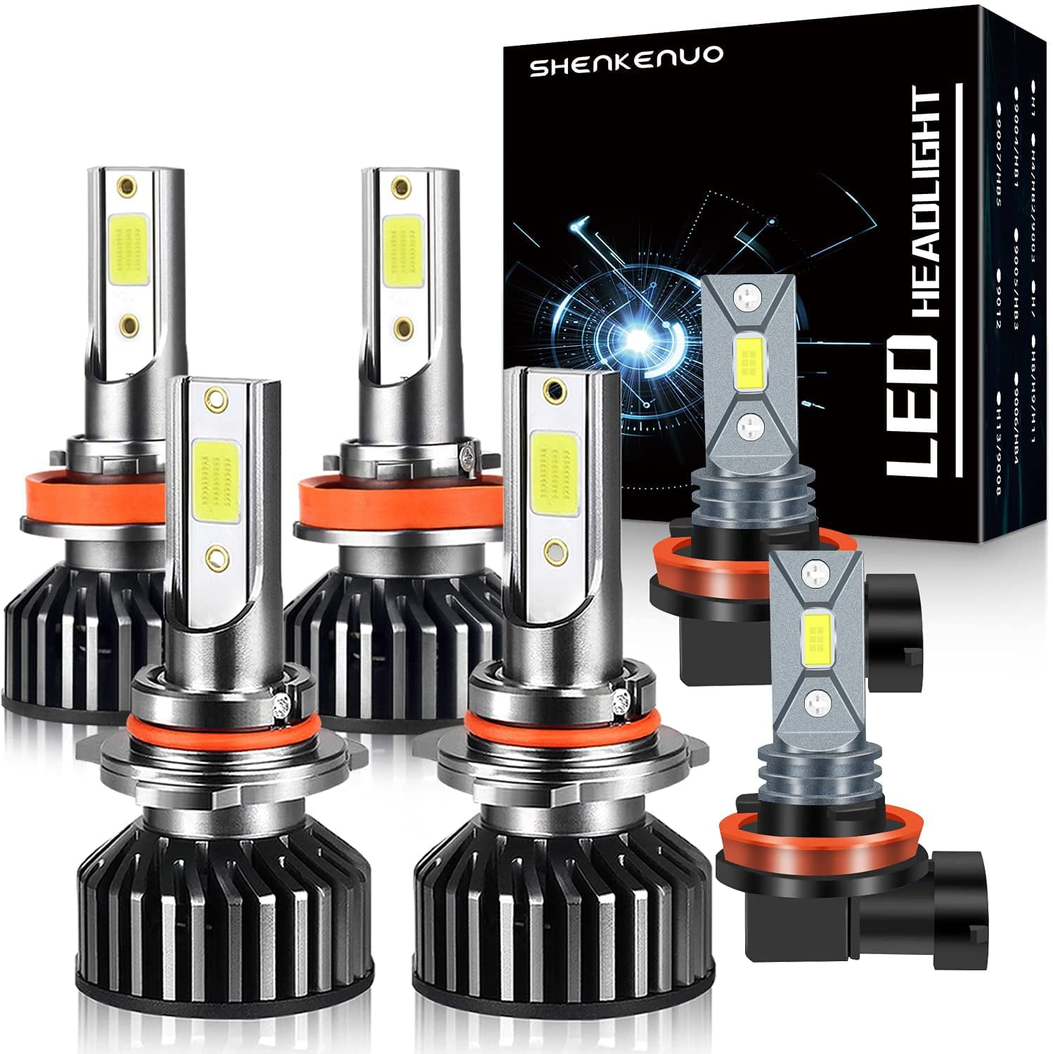 For SUBARU LEGACY 2015-2019 LED Headlight Bulbs，9005 HB3 High Beam+H11 Low Beam+H11 LED Fog light Bulbs，6pc