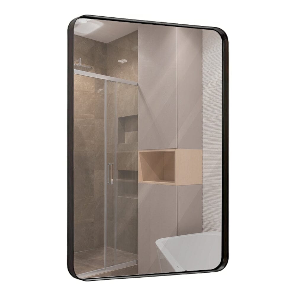 Contemporary Brushed Metal Wall Mirror (24