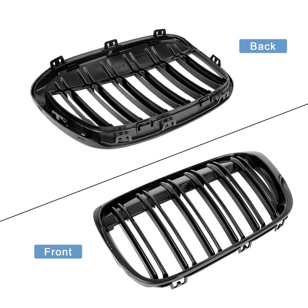 Unique Bargains Front Kidney Grille Grill For Bmw F48 F49 X1 Series 2016 4 Door Double Line Gloss Black 1 Pair