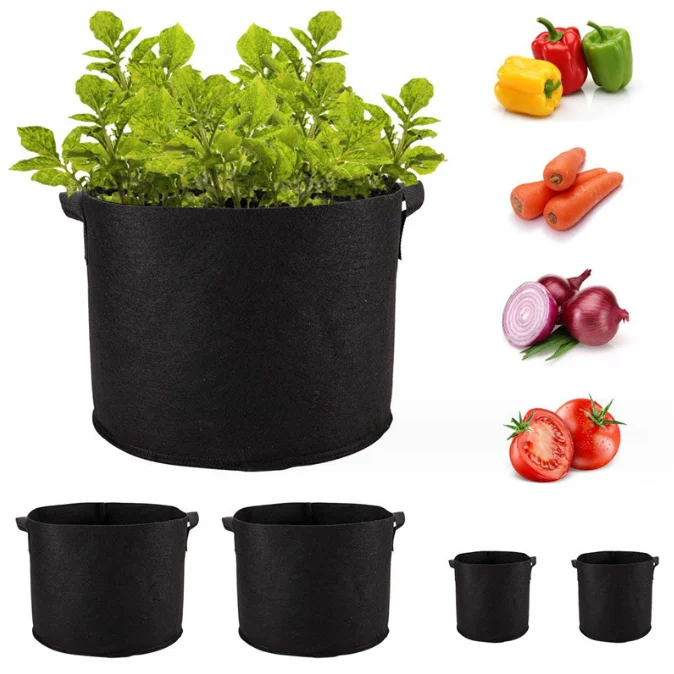 The planting bag Garden Root Grow Pots Planting felt grow bag 1 3 5 7 10 15 20 Gallon Size Gardening Supplies