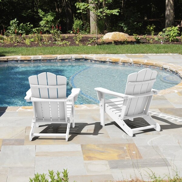 Classic Plastic Folding Outdoor Adirondack Chair Set Of 2