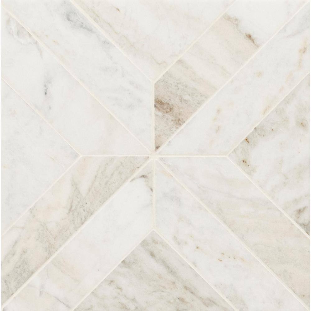 MSI Arabescato Venato White 12 in. x 12 in. x 10mm Honed Mosaic Marble Floor and Wall Tile (10 sq. ft.Case) ARAVEN-ARGHC