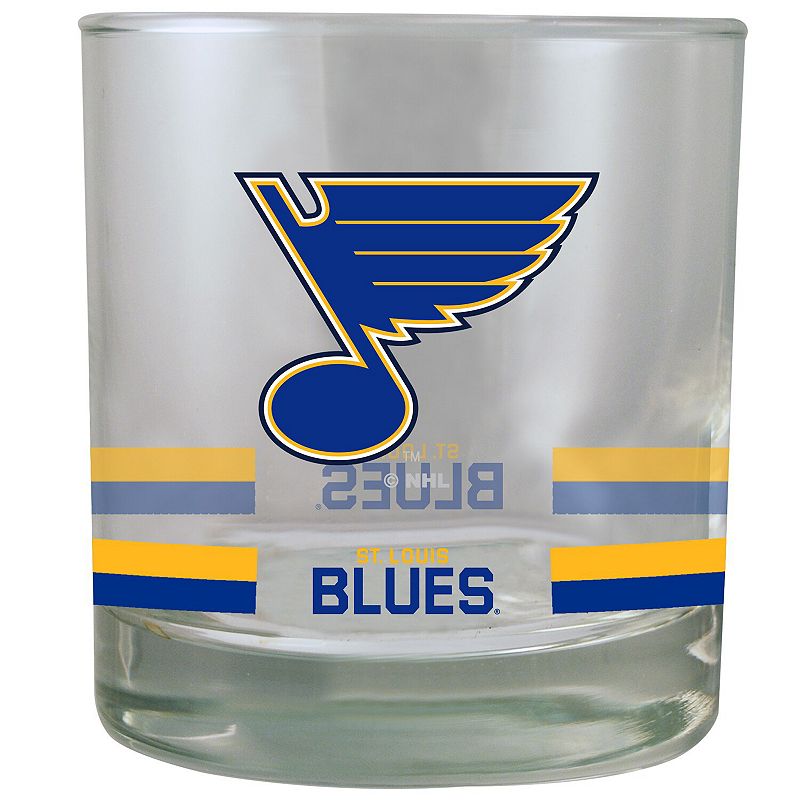 St. Louis Blues 10oz. Banded Rocks Glass