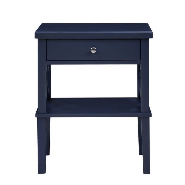 Nightstand with Drawer， Wooden Storage Cabinet for Bedroom