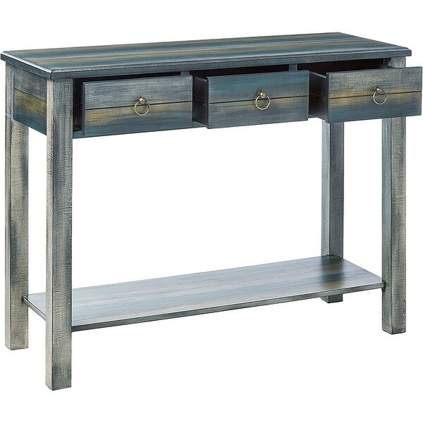 Glancio Console Table in Antique White and Teal