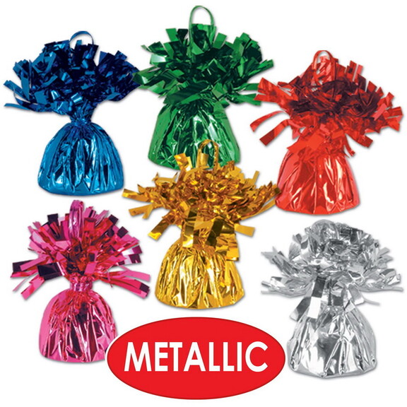 Beistle 50804 ASST Metallic Wrapped Balloon Weight...