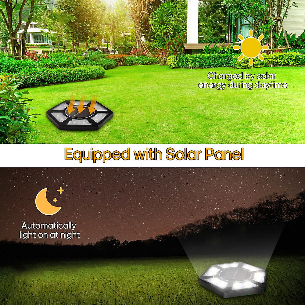 4pcs Solar Ground Lights 12led Outdoor Landscape Lighting Lawn Lamp Ip65 Waterproof Solar Powered Lights For Yard Garden Deck Patio Pathway Walkway No