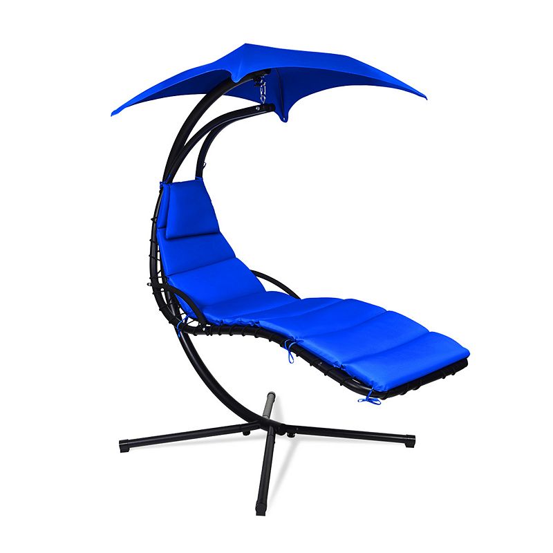 Hanging Stand Chaise Lounger Swing Chair with Pillow