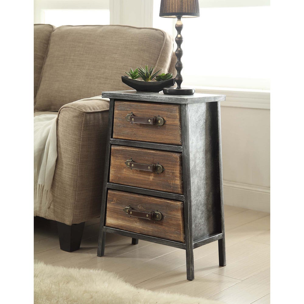 Carbon Loft Smith Industrial Style Metal and Wood 3-drawer Chest