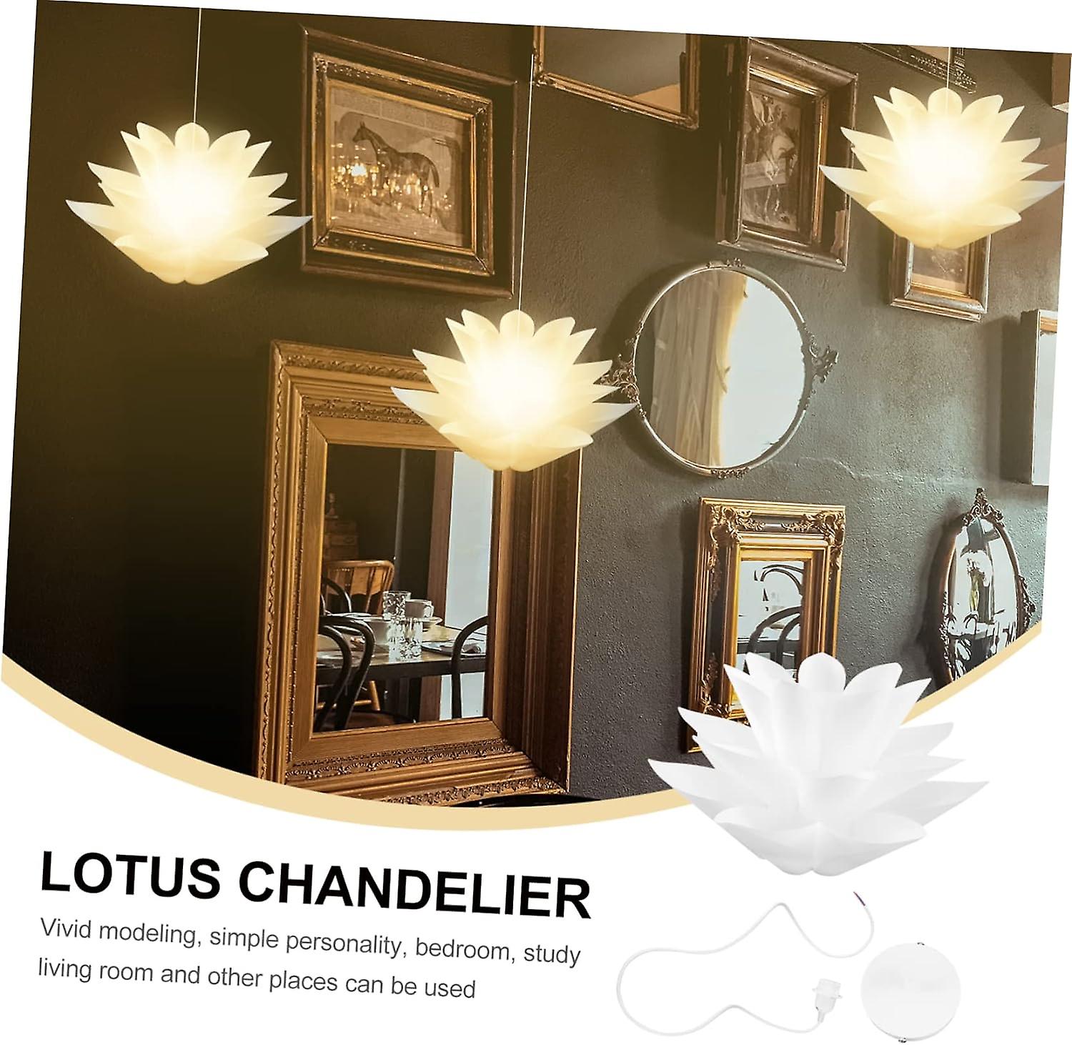 Lotus Flower Decor Ceiling Lamp - White Hanging Pendant Chandelier