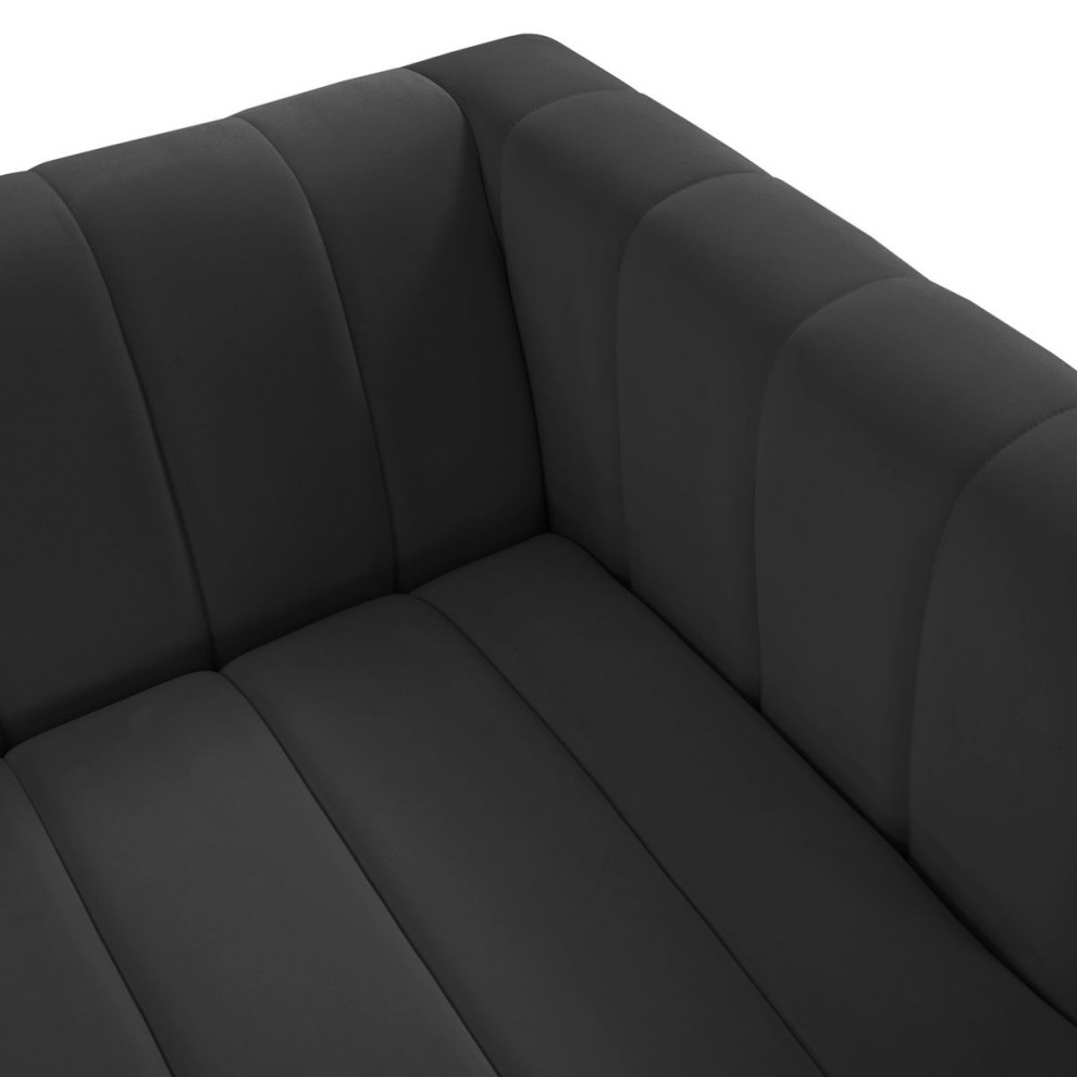 Tov Furniture Norah Black Velvet Sofa   Transitional   Sofas   by Kolibri Decor  Houzz