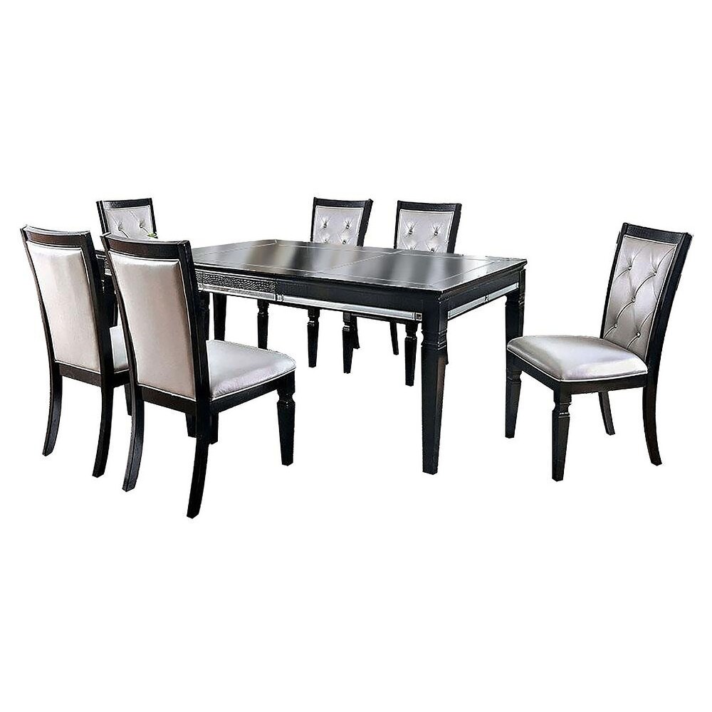 Dining Table in Black and Silver Finish