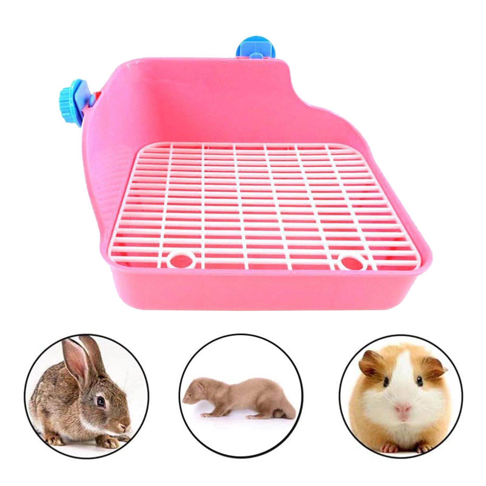 Rabbit Litter Box - Litter Box Cage Potty Trainer Rectangular Pink