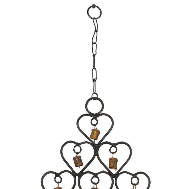 Eclectic Metal Abstract Windchime Brass black Olivia amp May