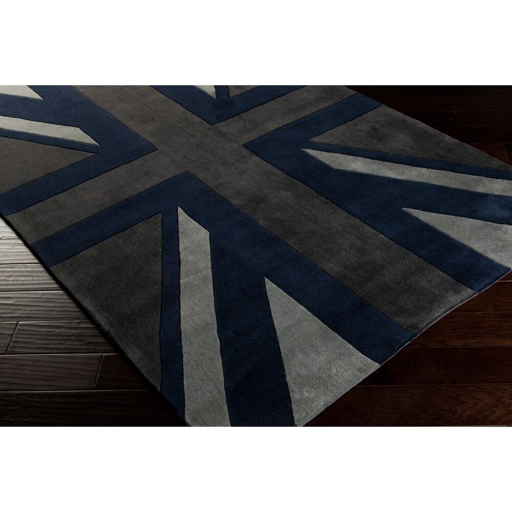 Hand tufted Union Jack Novelty Contemporary Area Rug