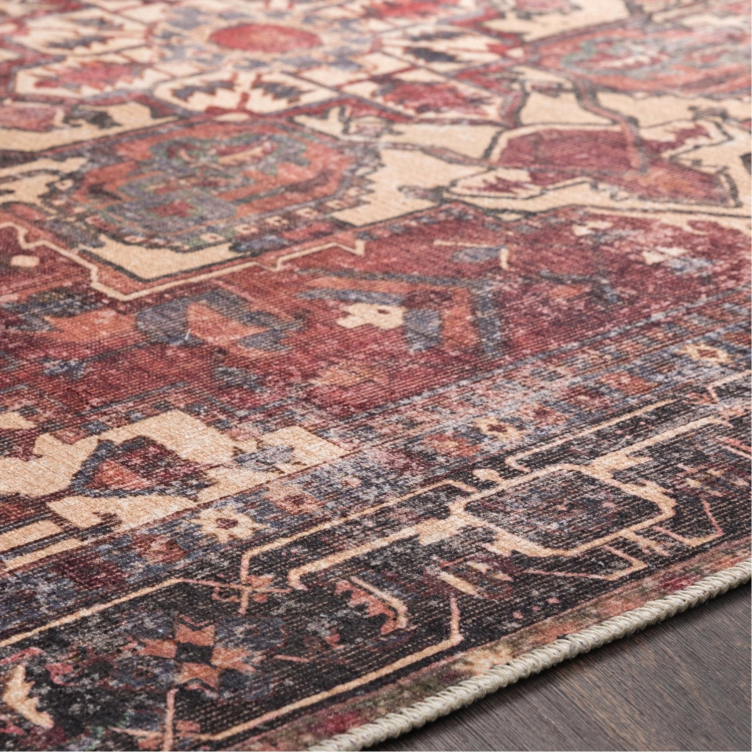 Amelie Rug in Rust & Dark Green