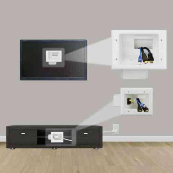 Commercial Electric Flat Panel TV Cable Organizer Kit 5623-WH