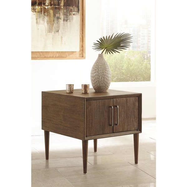 Kisper Dark Brown Square End Table