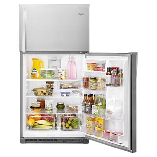 Whirlpool 21.3 cu. ft. Top Freezer Refrigerator in Monochromatic Stainless Steel WRT541SZDM