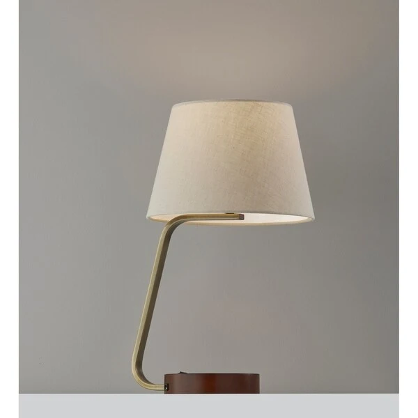 AdessoCharge Brass or Brushed Steel Louie Table Lamp