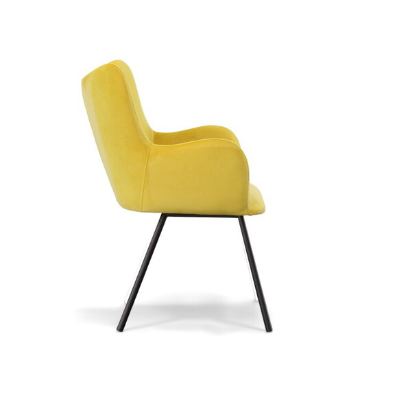 Modrest Barrett Modern Yellow Velvet Dining Chair ...