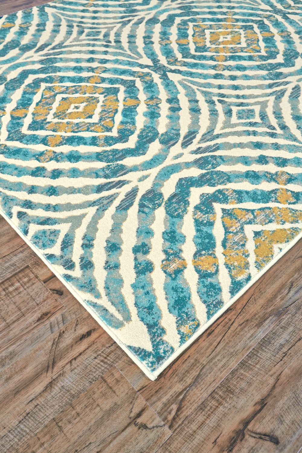 Arsene Blue and Yellow Rug by BD Fine