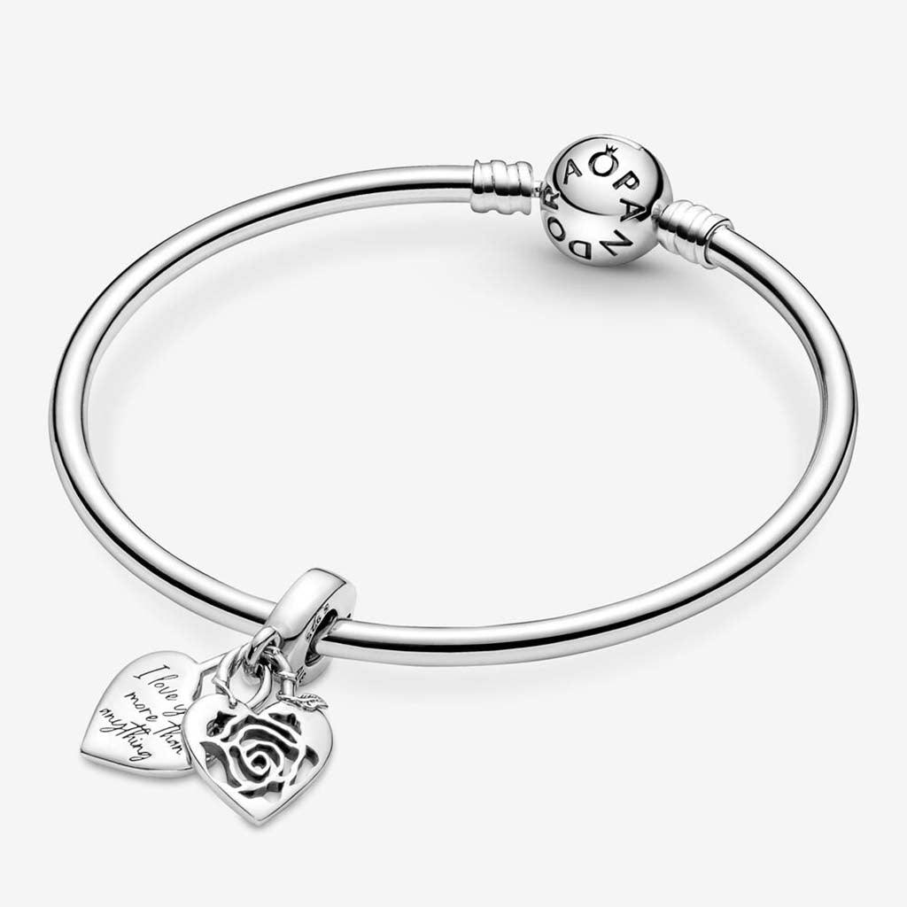 PANDORA  Rose Heart Padlock Dangle Charm