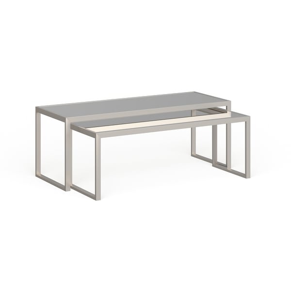 Silver Orchid Goetz Blackened Bronze Nested Coffee Table