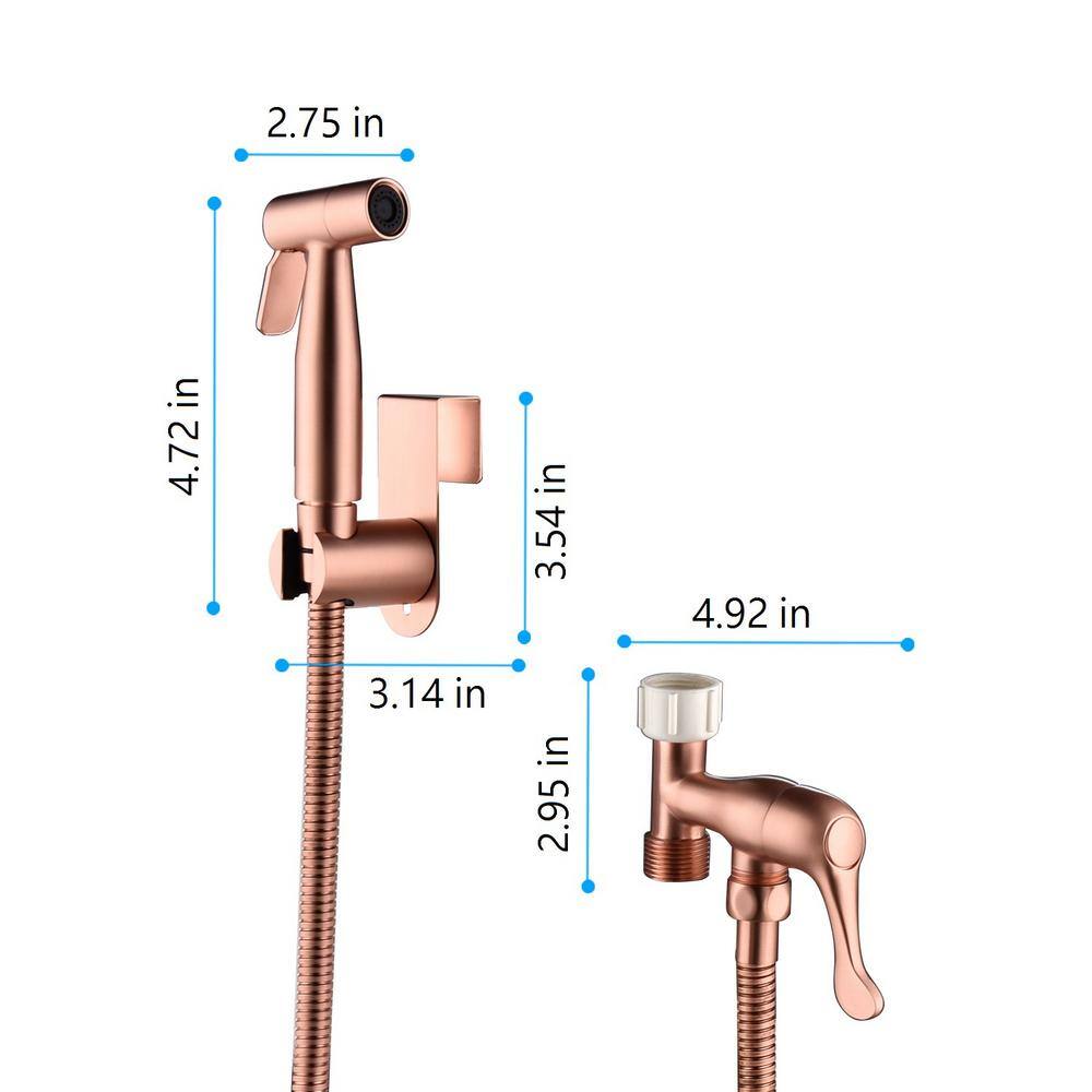 Amucolo Non-Electric Bidet Sprayer for Toilet Handheld Cloth Bidet Attachment Diaper Sprayer in. Rose Gold YeaD-CYD0-1T8