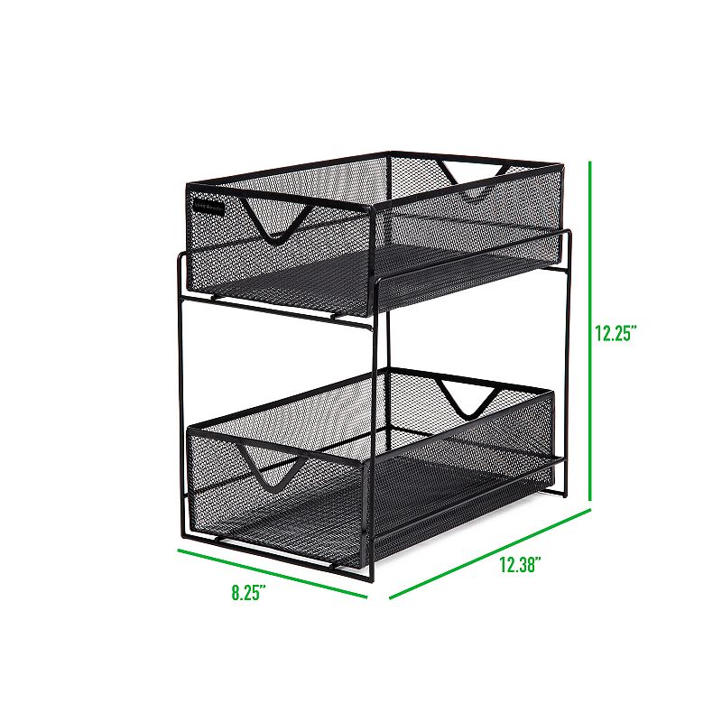 Mind Reader Network Collection 2-Tier Sliding Basket Storage